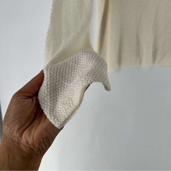 Soma WKND Intimates Eco Yarn Boatneck Long‎ Sleeve Ivory Sweater Open Knit Soft - Picture 6 of 12